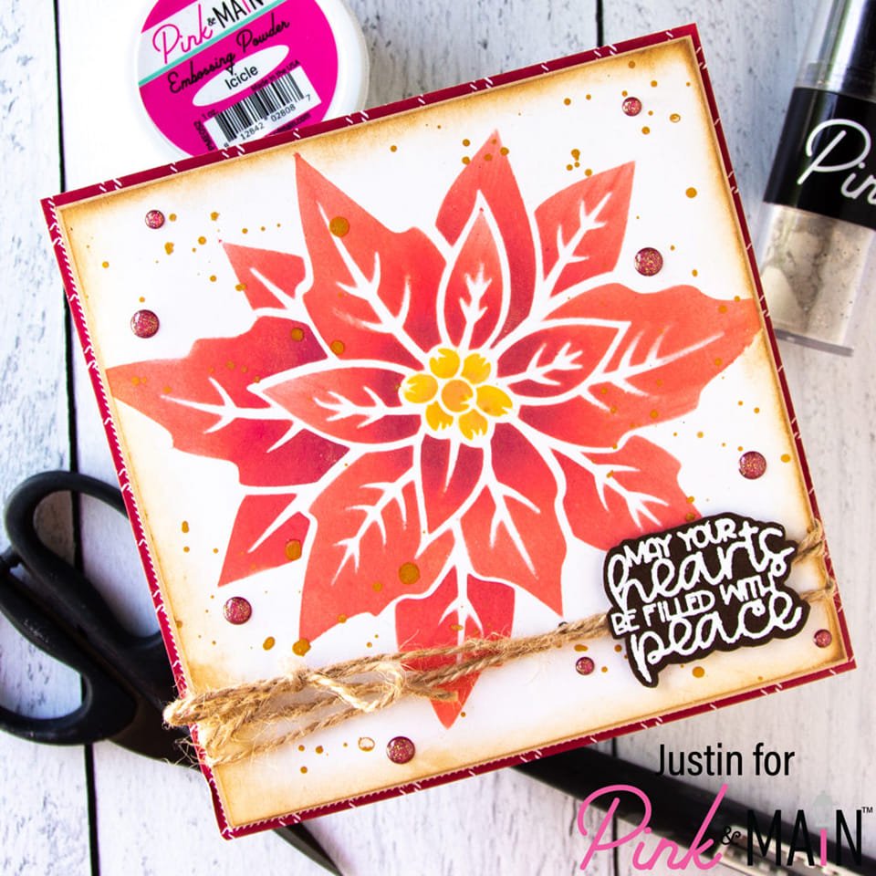 pinkandmain's tweet photo. Join Justin on the blog as he shows you how he used the new #Poinsettia #stencil to make this adorably blended #squarecard!
https://t.co/KMF24CRQu5

#pinkandmain #holiday #papercrafts #cardmaking #Holidaycard #handmade #craftbuzz #christmas #handmadecard #stamping #artsandcrafts https://t.co/N7BNK7MOOJ