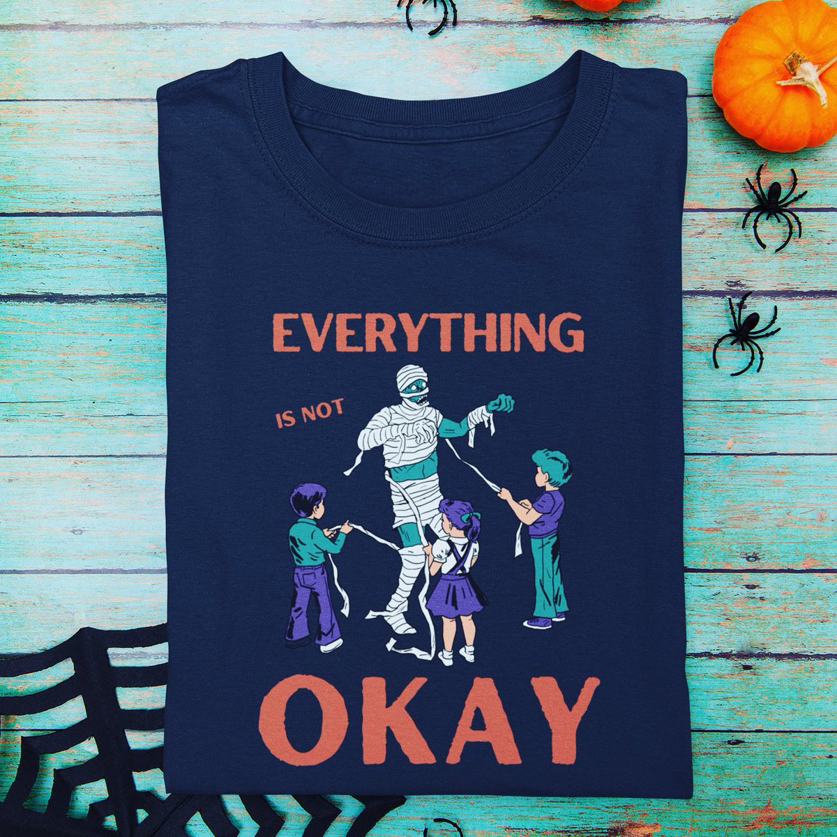 TeesAnxie's tweet photo. Everything Is Not Ok #Halloween #tshirtdesign #horror #MentalHealthMatters https://t.co/3B2qWQWb0f