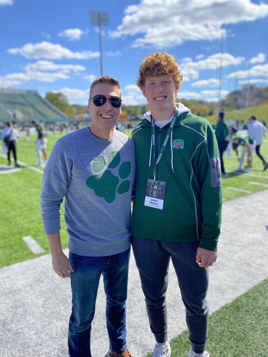 gabepence45's tweet photo. Had a great time @OhioFootball this weekend. Huge thanks to @KylePollockFB for the invite! @CoachFaanes @TylerWoodsFB @DLO614 https://t.co/70G1SSngSa