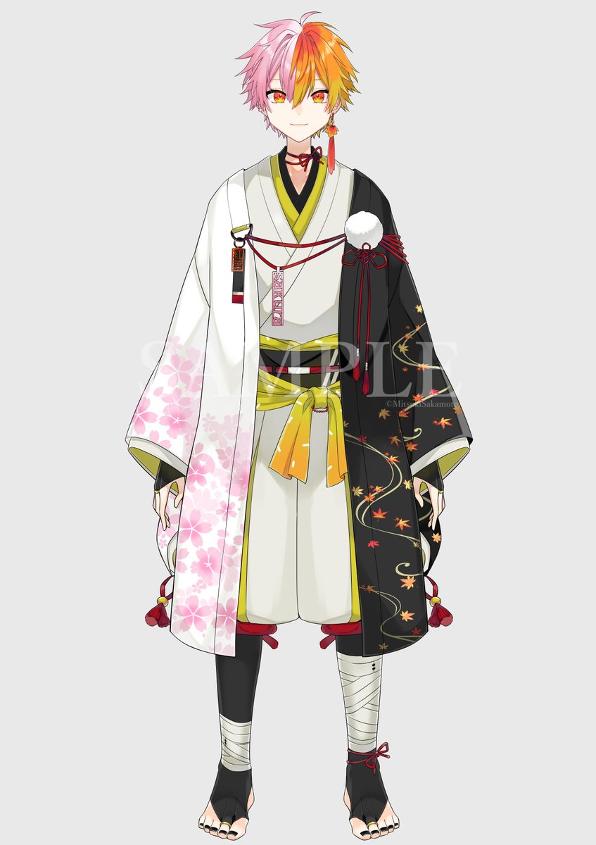 「【お仕事】改めまして!紅葉サクラ様のキャラクターデザイン、お姿作成させて頂きまし」|サカモトミツキ/ご依頼受付停止中のイラスト