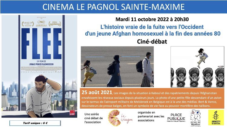 asso_le_crayon's tweet photo. Soirée-Débat  Cinéma Pagnol Sté Maxime -83-  autour du film #Flee (fuir) de @Rasmussen en lien avec notre expo #refugies #exiles #migrants merci @ Amnesty @Bert et Vanko https://t.co/W1V8dNT3zQ