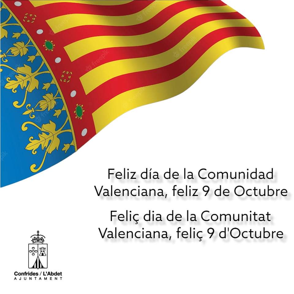 RubenPicoES's tweet photo. Hoy los valencianos celebramos nuestro día grande. Desde @confrideslabdet os deseo de todo corazón un feliz 9 de Ocrubre.

FELIÇ 9 D'OCTUBRE 💙💛❤️💛❤️💛

#9doctubre #ComunidadValenciana #ComunitatValenciana #Confrides #LAbdet #ConfridesLAbdet https://t.co/mLJmEcKJqH