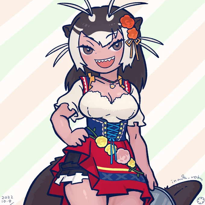 オオカワウソに収穫祭衣装を #けものフレンズ 