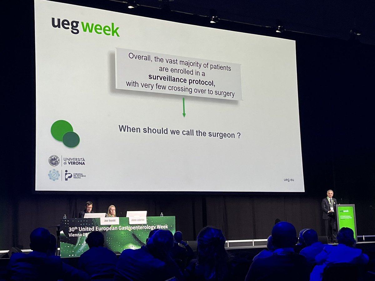 Our prof @SalviaRobi reporting at the #UEGWeek22 on pancreatic cystic neoplasms @my_ueg