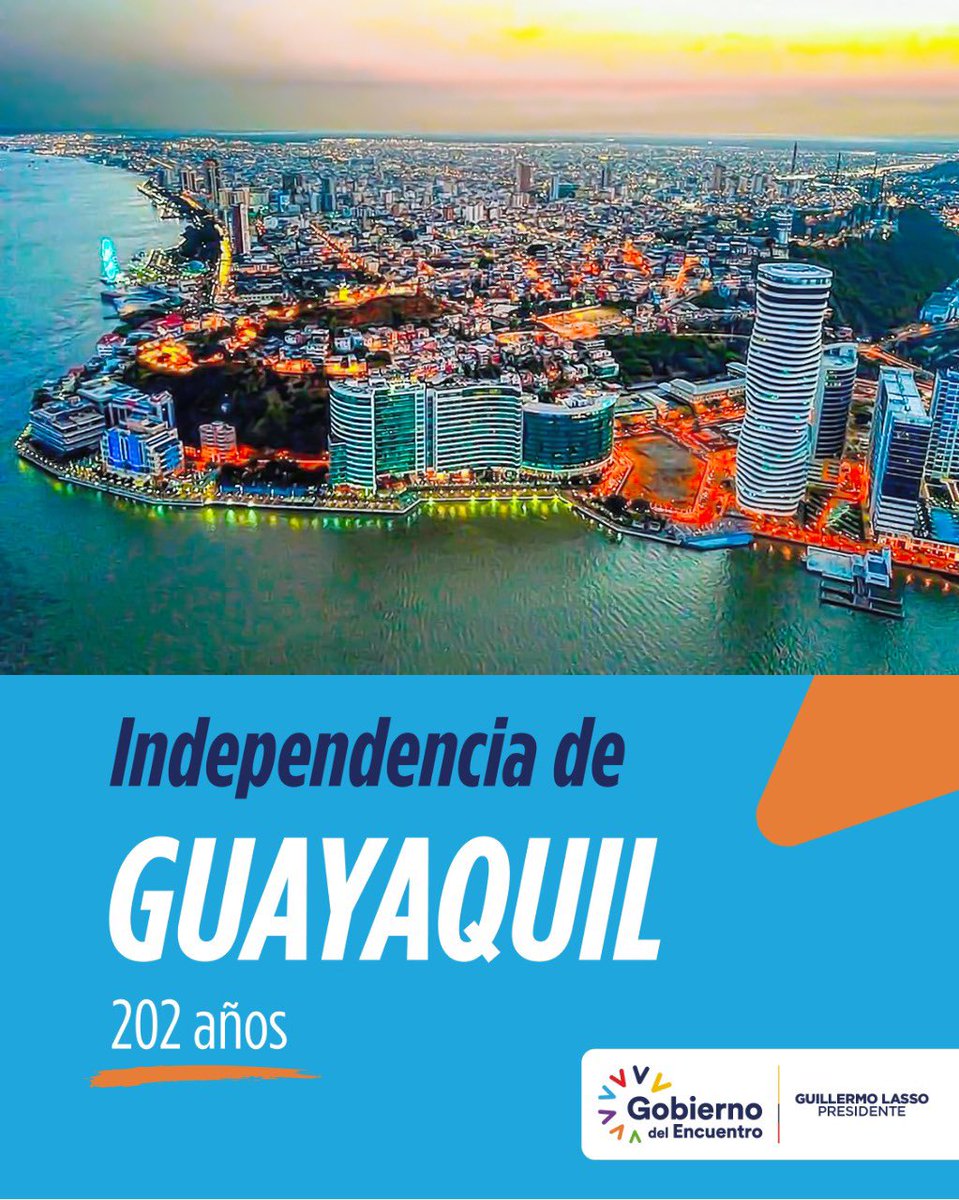 💙¡Hoy te festejamos #Guayaquil, ¡Ciudad libre!🤍

Como orgullosa guayaquileña tengo un gran compromiso con mi ciudad, dado que hoy vive la transformación digital con más #PuntosDelEncuentro, WiFi gratuito y desarrollo de nuevas tecnologías.