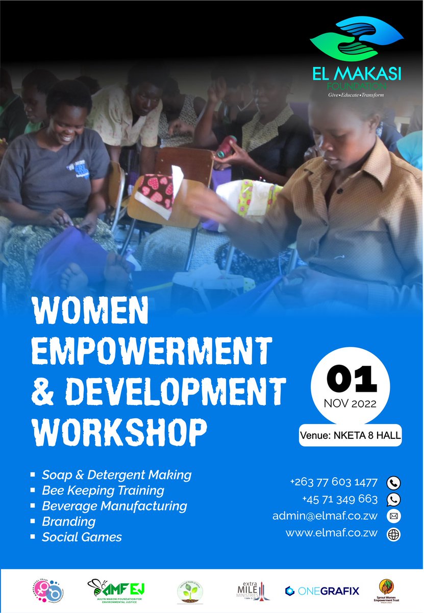 elmafoundation's tweet photo. Are you a young REGISTERED woman aged between 18-35,staying in Bulawayo and looking for employment and or business opportunities?If yes: here is a life impacting sustainable opportunity to come and learn how to make a dollar out of 50cents.

@amfejafrica https://t.co/HsehgJiRMS