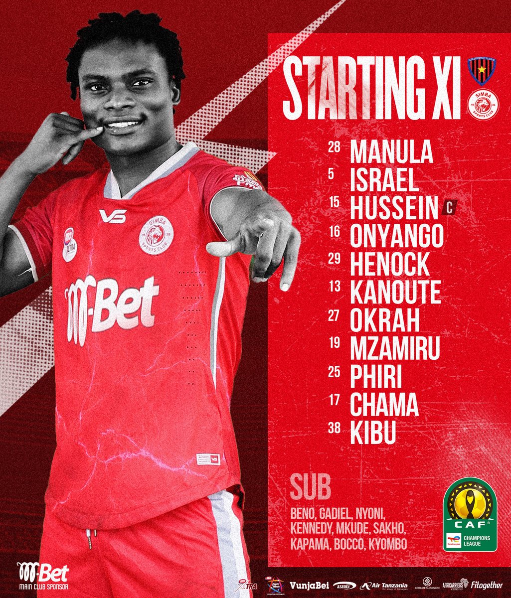 SimbaSCTanzania's tweet photo. 🔢 Kikosi cha kupambania klabu na nchi 🦁🇹🇿 #TotalEnergiesCAFCL #NguvuMoja https://t.co/2SqPLzchUF