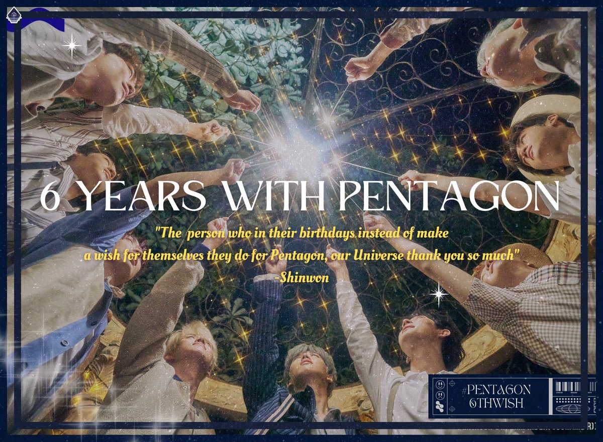 pentagon_promo's tweet photo. Hashtag Event Begins!📢

Celebrate the 6 YEARS WITH PENTAGON 🎉💜

As shinwon said, let's wish for them till forever 💜

#PENTAGON6THWISH 
#영원을_약속한펜타곤_6주년
@CUBE_PTG https://t.co/VJuFtGdiRq