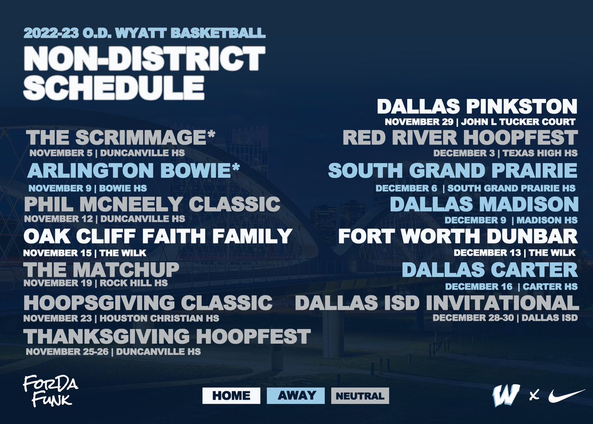 Fort Worth OD Wyatt Basketball (@wyatthsbb) on Twitter photo Hey <a href="/SCNext/">SportsCenter NEXT</a>…there’s something brewing in Fort Worth. The world needs to see the show! We see a couple potential dates 👀.
#ForDaFunk Hey <a href="/SCNext/">SportsCenter NEXT</a>…there’s something brewing in Fort Worth. The world needs to see the show! We see a couple potential dates 👀.
#ForDaFunk