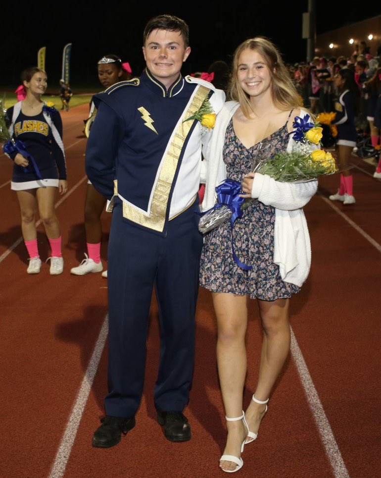 FTSD_'s tweet photo. Congratulations to our @FTSD_HS 
Homecoming King &amp; Queen Jamar &amp; Mya, 1st runner up Artie &amp; Sydney &amp; 2nd runner up Luke &amp; Melissa. 💙💛⚡️ https://t.co/cHEK70C1jk