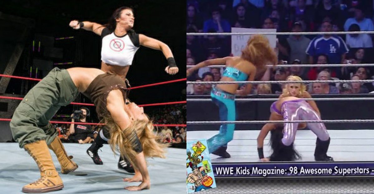 A shame there's really no pictures of Melina doing the Matrix move anyway who does the Matrix move better Trish Stratus or Melina? https://t.co/t3FxglRPGH