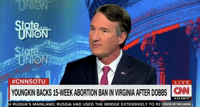 Glenn Youngkin was on CNN this morning pushing his abortion ban Every Virginian should have the freedom to choose It shouldn’t be up to the Governor to decide for us