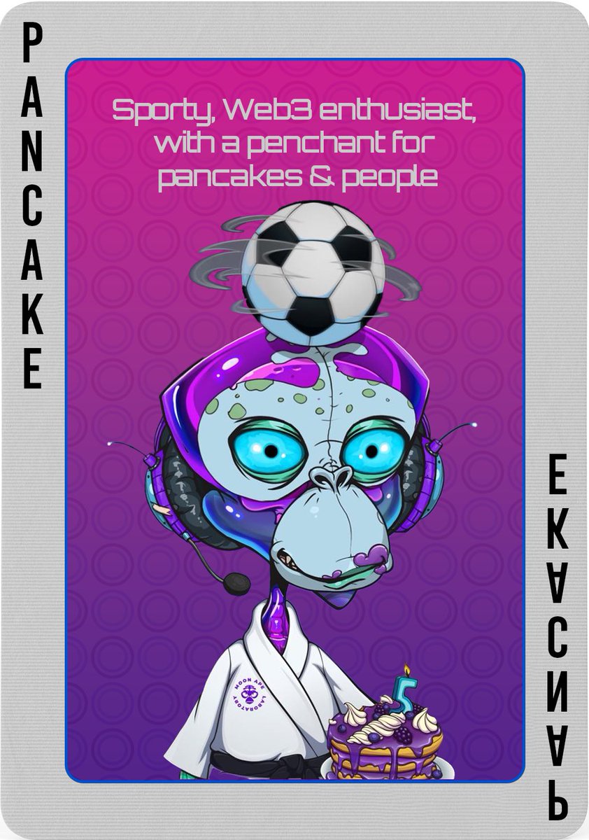 Found a joker in the pack 😅

The rules:

- You MUST follow each Team Member to qualify
- Retweet the card - there are 13* in total, they must all be on your feed

When all the cards have been dealt qualifiers will enter a draw for a rare mutant ape 👾

Card 13: <a href="/PurplePancake_5/">PurplePancake</a>