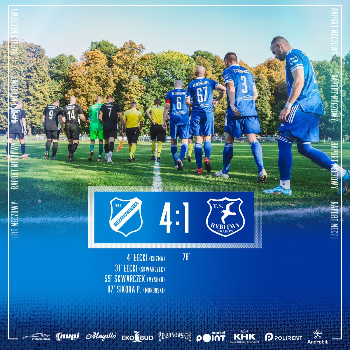 biezanowianka's tweet photo. 📝 𝗥𝗔𝗣𝗢𝗥𝗧 𝗠𝗘𝗖𝗭𝗢𝗪𝗬
🥅 ᴀ ᴋʟᴀsᴀ (ᴋʀᴀᴋᴏ́ᴡ ɪɪɪ) - ᴠɪɪ ᴋᴏʟᴇᴊᴋᴀ
#Bieżanowianka 🆚 #Rybitwy 4️⃣:1️⃣ (2:0)
📰👉 https://t.co/vapxdd7Hkz https://t.co/8dy97d3ZOt