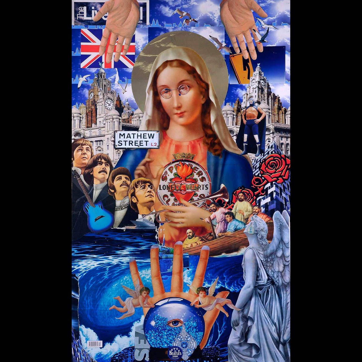 Today October 9! Happy Birthday <a href="/johnlennon/">John Lennon</a> 
Collage: Lennon Virgin,
Ernesto Muniz 100cm x 80cm