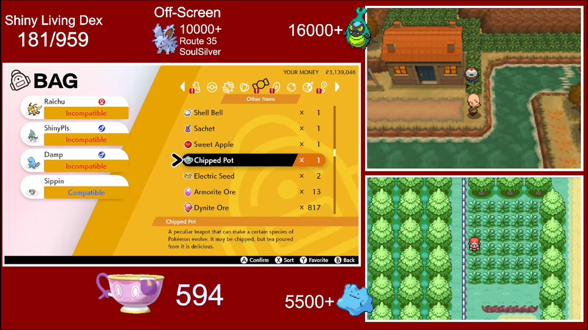 ethanreconz's tweet photo. I just got Shiny AUTHENTIC Sinistea without really trying, this was my 4th Shiny from Glimwood with a total of 6321 Encounters! My deepest apologies, @Shadow_Dialga. https://t.co/G4SsFZIG0M