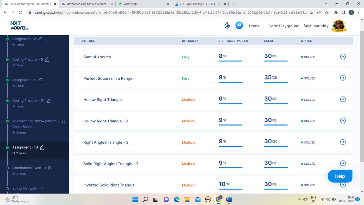 sushmareddy2001's tweet photo. Hello everyone πββοΈ
As a Part of #flyhighchallenge I had Completed coding practice-10 ,assignment-10 in for loops concept in Python π©βπ»
Thanks to @rahulattuluri Sir, @sashankreddy07 Sir, @girishakash13 Sir and @nxtwave_tech Team π
#4hourofcode #pythonprogramming #codingpractices https://t.co/ddWCw9yIcP