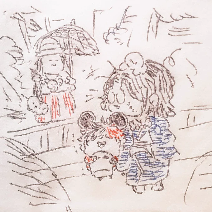ジャングルクルーズの忘れ物のお子様のジョークに怯える子ひぜんくん 