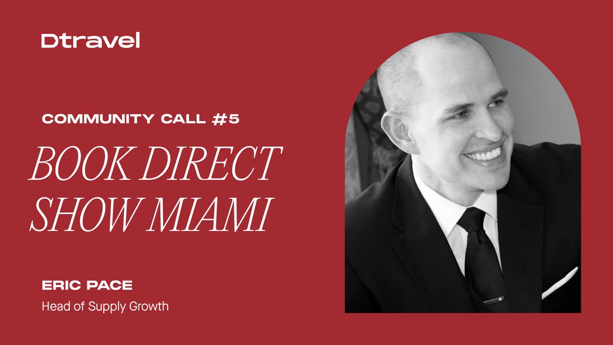 DtravelDAO's tweet photo. If you're in #Miami for the @BookDirectShow Oct. 18-19, we'd love to meet you! #BookDirect #BookDirectShow 

https://t.co/PlStpGaLa3 https://t.co/N9wN48huHa