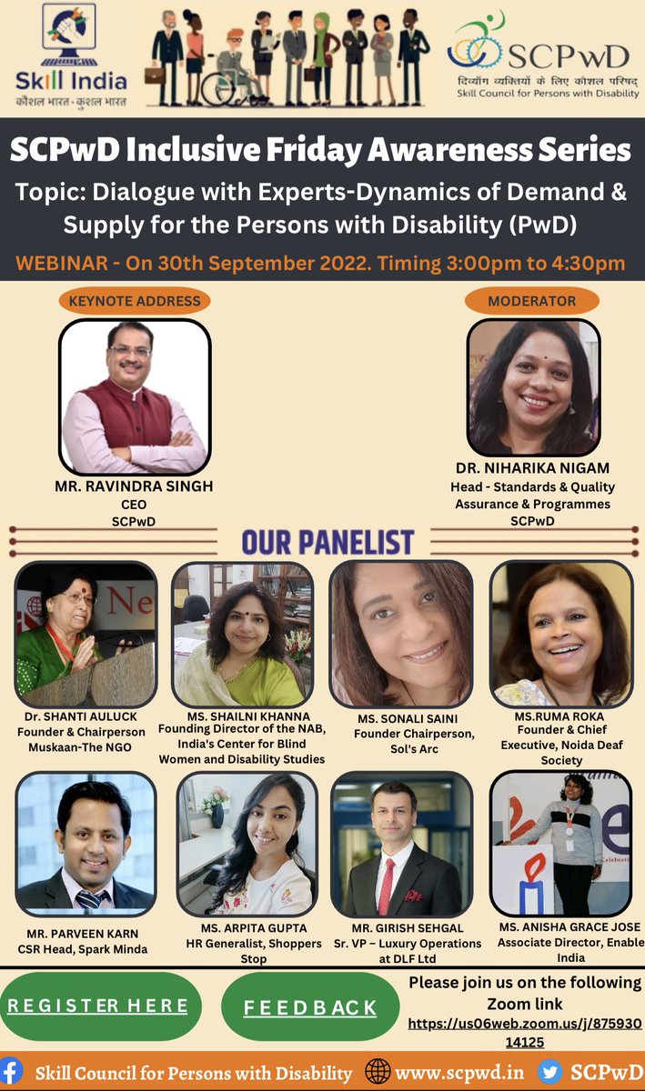 Absolute privilege to speak at SCPwD Inclusive Awareness Series. We at <a href="/Dlf/">Deutschlandfunk</a> in ‘21 implemented a vocational training program wt NGO <a href="/Muskaan/">muskaan srivastava</a> to train adults with #intellectual disabilities in hospitality skills. This program has since grown from 3 to 11 associates.A proud moment!