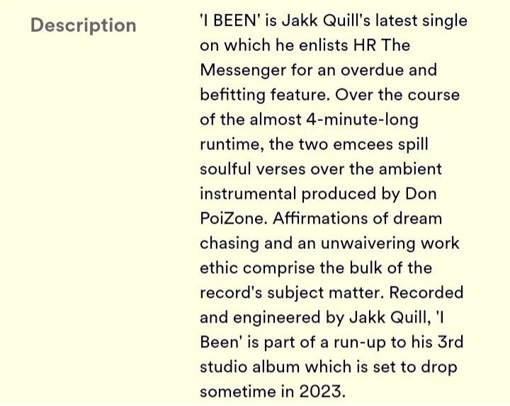 jakkquill's tweet photo. If you're a fan of my music then this is a very interesting paragraph for ya. CC: @Hi_Renaissance @don_poizone #IBEEN #AC #AP #Quill2thmfwrld https://t.co/YIwZtdguF9