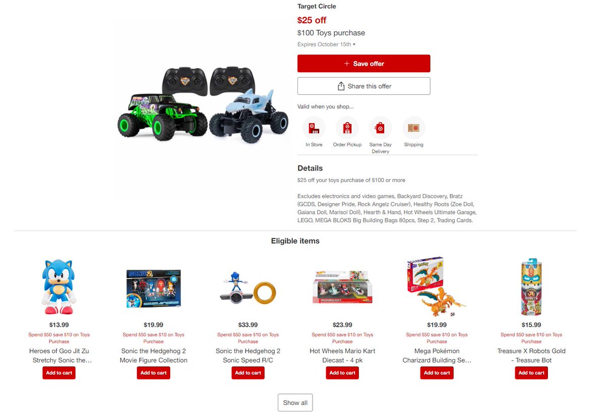 Wario64 on Twitter "25 off 100 toys purchase on Target Circle https
