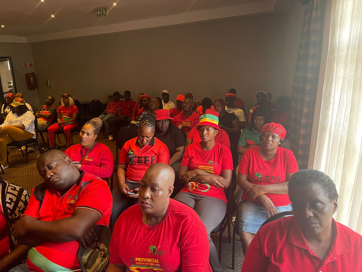 MpumalangaEff's tweet photo. The deputy Chairperson Fighter Rhulani Qhibi , encouraging fighters to go back and implement the resolutions. @EFFSouthAfrica @collensedibe @mrhuli_qhibi https://t.co/TeKT9Lag3u
