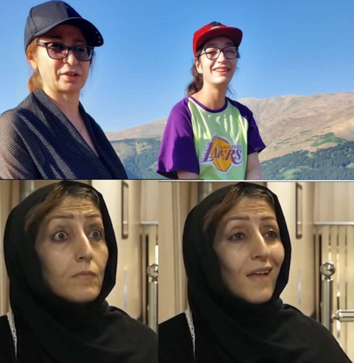 هربار اینو میبینم حجم فحشایی که فکر میکردم بلد نیستم و فرامش کردم بیشتر به ذهن و دهنم هجوم 
میارن
اه اه زنیکه چشم گلابی ِ پوزخند زشت
#مهسا_امینی 
#نیکا_شاکرمی
#سارینا_اسماعیل_زاده