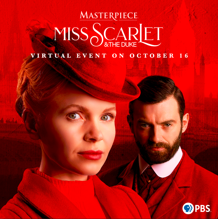 You’re invited to a @MasterpiecePBS and <a href="/PBS/">PBS</a> Virtual Event for #MissScarletPBS on Sunday, October 16 at noon PT. Join the cast and crew for a sneak peek of Season 2 followed by a live Q&amp;A. Register here: to.pbs.org/3xK3iOD