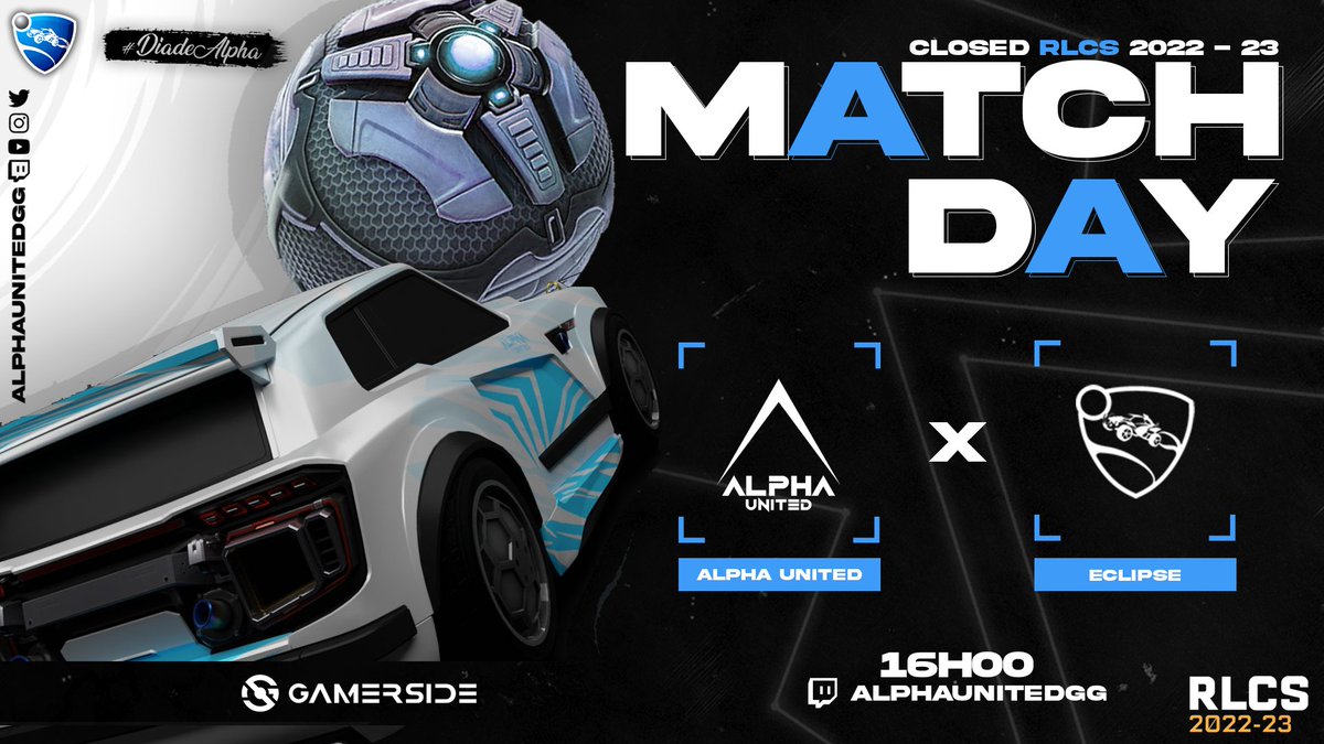 VOCÊ TEM UM COMPROMISSO, TORCEDOR!

#DiadeAlpha novamente na RLCS, mas agora a etapa é outra, agora é CLOSED QUALIFIER!

🕐16:00
🆚#ECLIPSE
📽️twitch.tv/alphaunitedgg
🎙️<a href="/Lifebomb_30/">Vitor</a> 

#ThisIsAlphaUnited