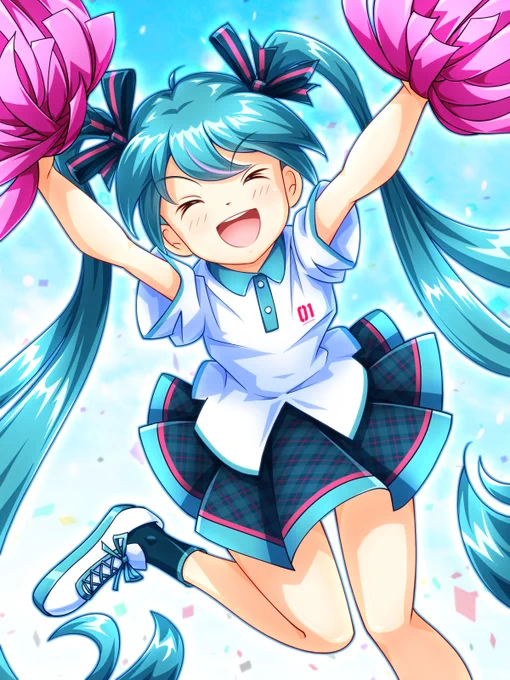 今日はスポーツの日。チアミクさんの応援をよろしかったらどうぞ!#初音ミク 