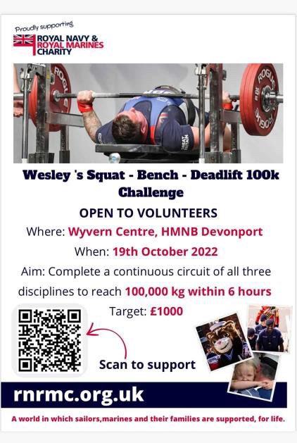 TeamEndeavourP1's tweet photo. Go show some support to Wesley for his upcoming deadlift challenge on the 19th October- check his Instagram for link to his Justgiving 💪🏼 https://t.co/09wQxOJfgY https://t.co/weClkVtzZ3