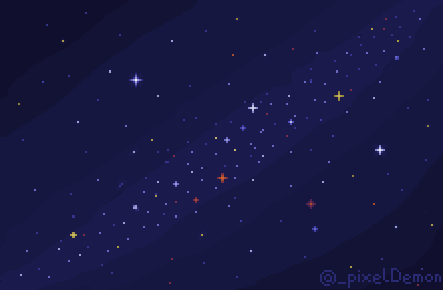 _pixelDemon's tweet photo. It's a long time since my last contribution. And I admit this is more relaxing than I remember. 
#pixel_dailies #stars #pixelart https://t.co/X7BbAXzWe0