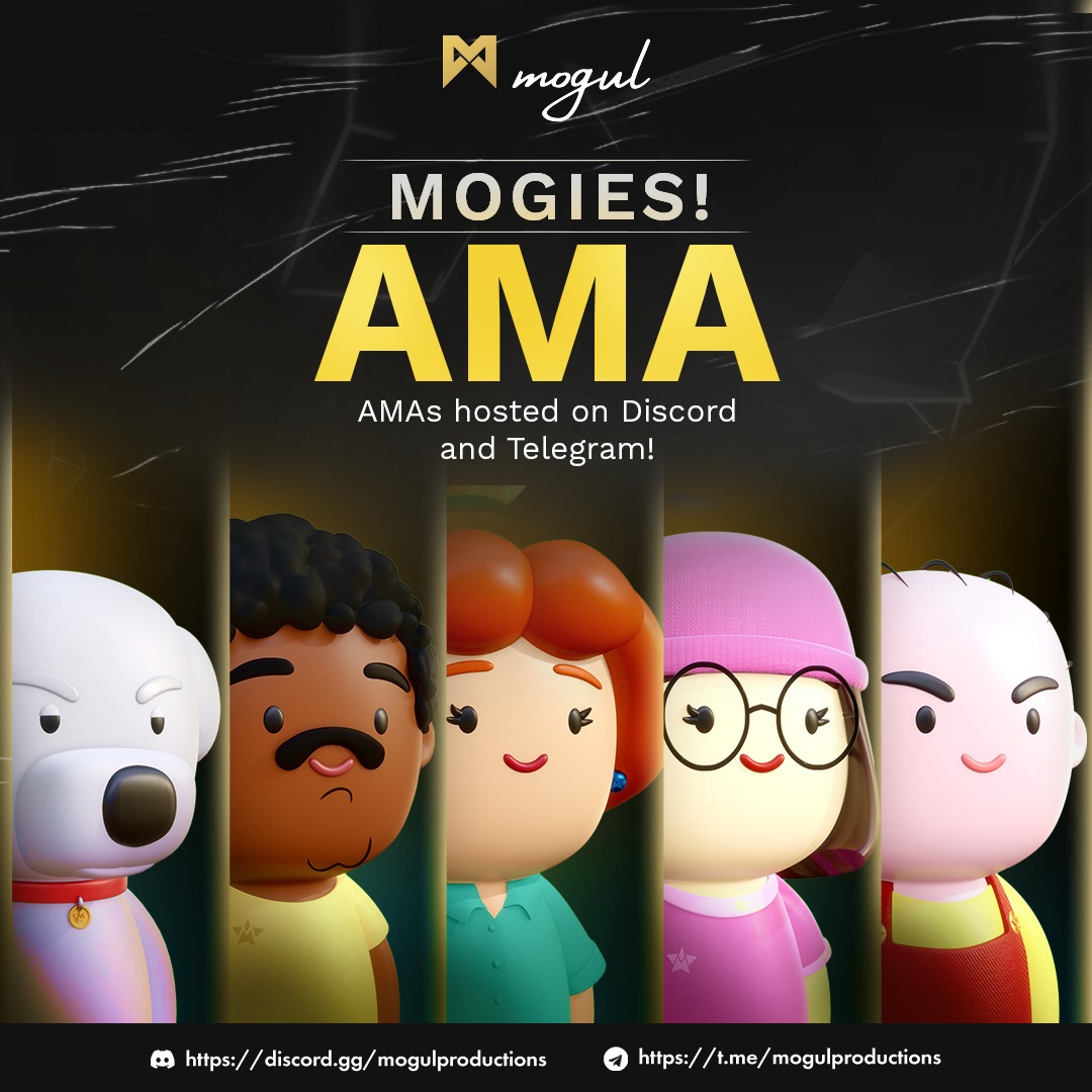 You asked for it, we're delivering! 🔥

We will be hosting an AMA on Discord TOMORROW at 11am EST 

We will be answering all your questions specific to the Mogies Sale that will start on October 21st 

Pre Sale: SOLD OUT

Join our community discord.gg/MogulProductio…