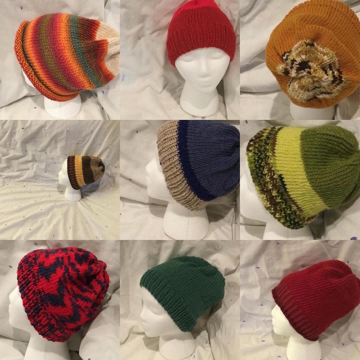 A sampling of the hats available in my Etsy shop Lunagaiaknits @https://etsy.me/3lNPEkJ.
#Lunagaiaknits, #hatsforsale , #fallhats , #handknithats , #etsyfall