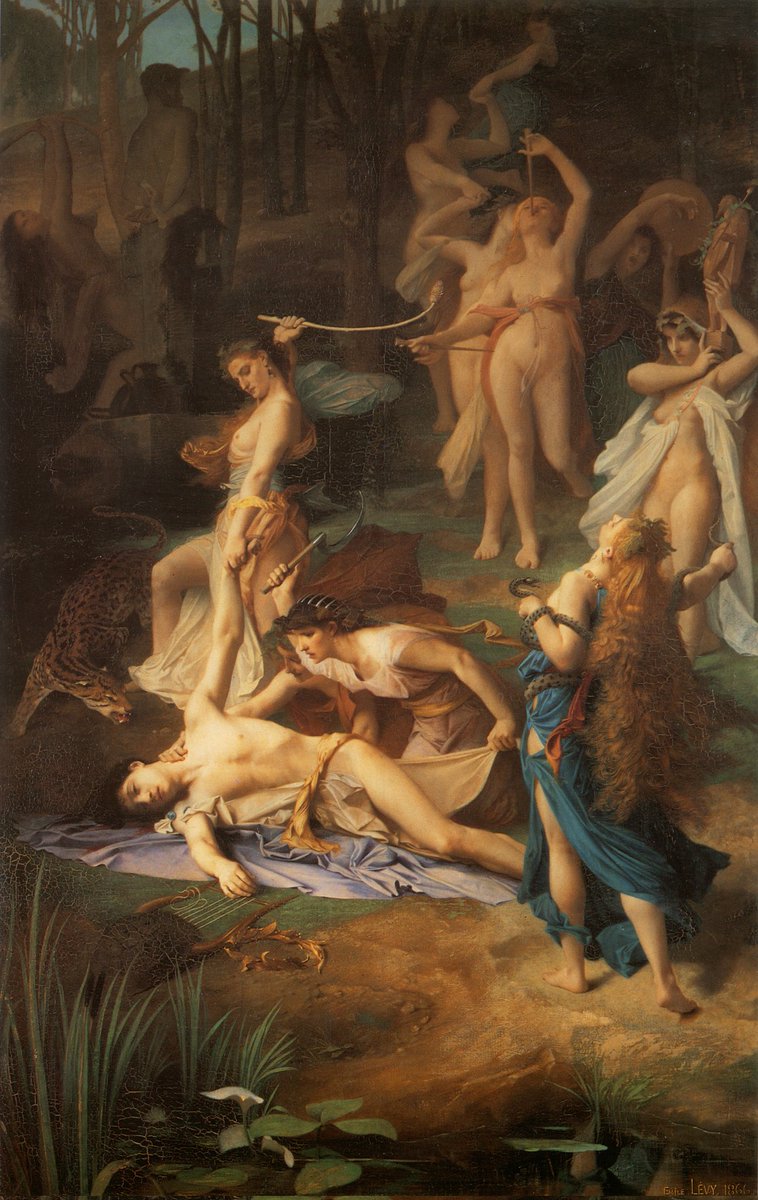 ahistoryart's tweet photo. "Death of Orpheus" by Émile Lévy (1866), at @MuseeOrsay https://t.co/C5vPOMaIgW