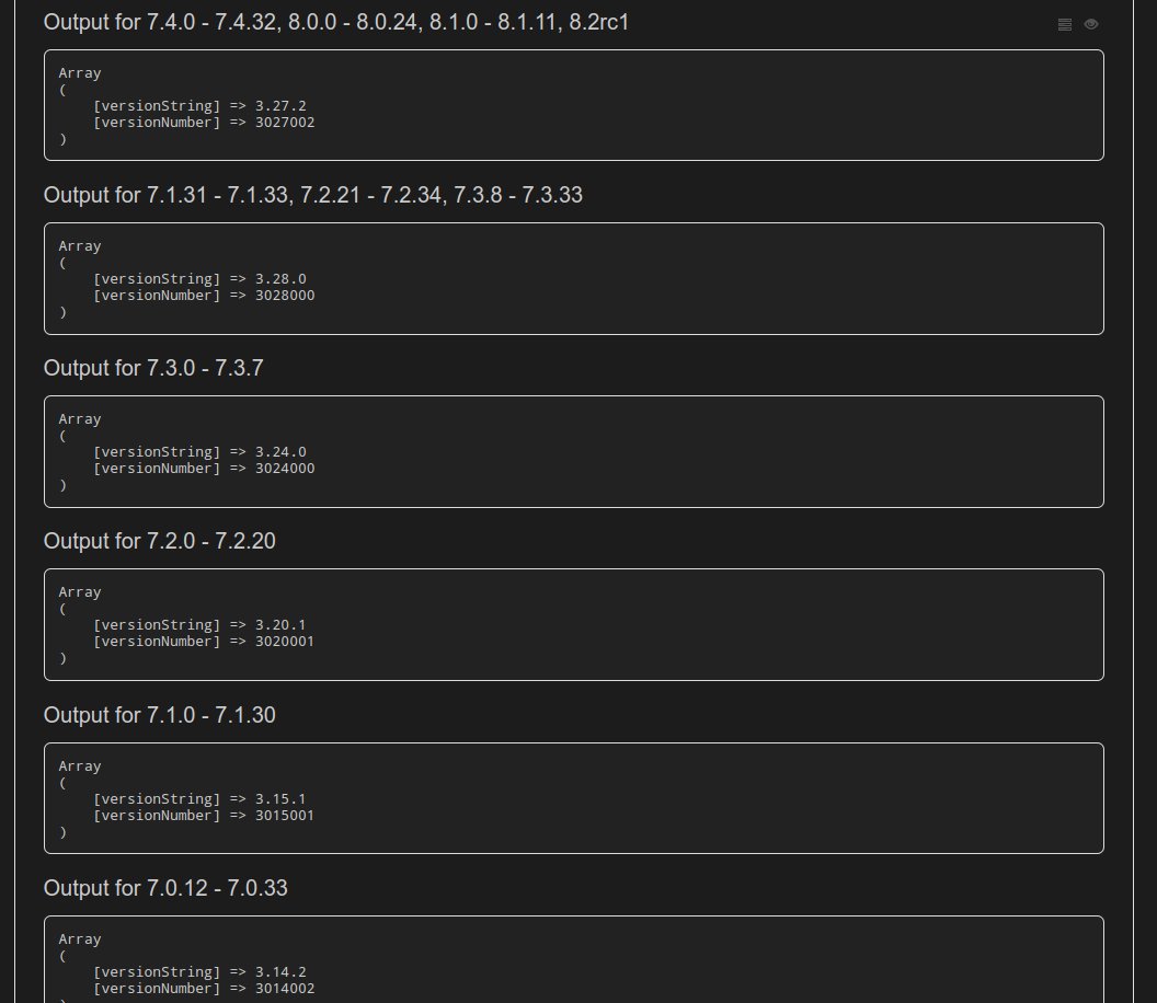 #sqlite versions in #php 3v4l.org/hg0Fj
Sqlite changelog sqlite.org/changes.html 
Please update Sqlite
