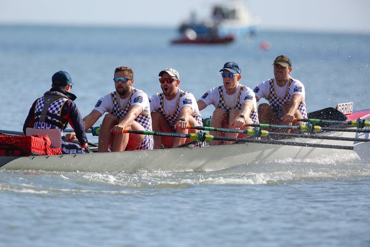GBR02 cross the line well clear of the rest of the field to become CM4x+ world champions. ITA01 take silver in an impressive comeback from their earlier misfortunes. FRA01 come in third, with POR01 fourth.

#WRCC #WRCoastal #BringOnTheWaves 
<a href="/wrcoastals22/">World Rowing Coastal Championships 2022</a>