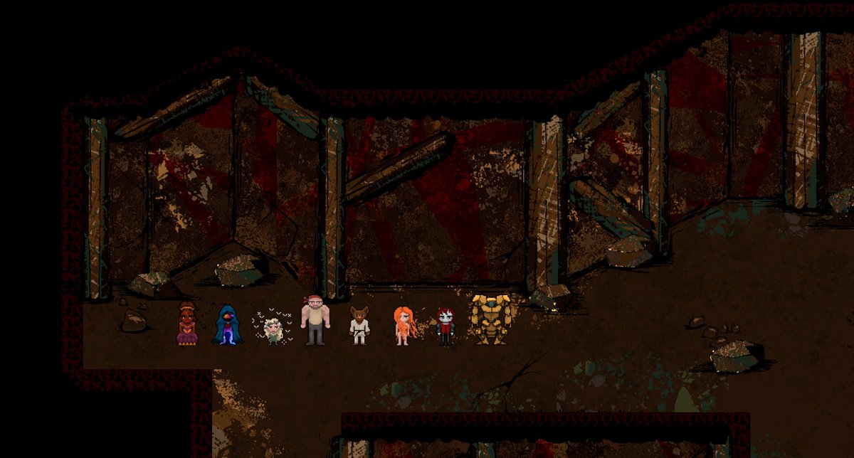 Moving from generic prototype to 'test area'. 
Initial test for a mine/cave area is promising. 
Still struggling with the tops of the walls tho.

#Godot4 #gameart #IndieGameDev