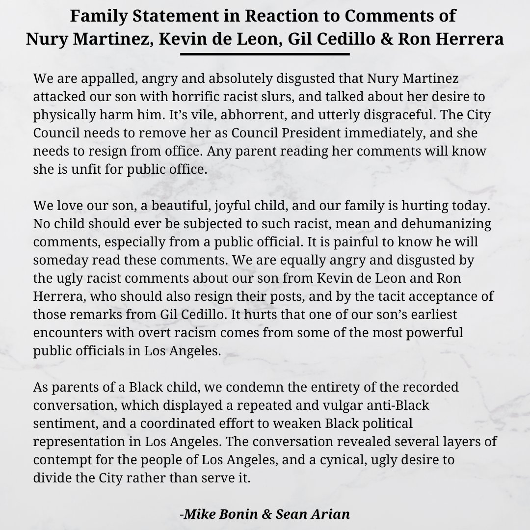 Our family statement about today's ugly and hateful news.