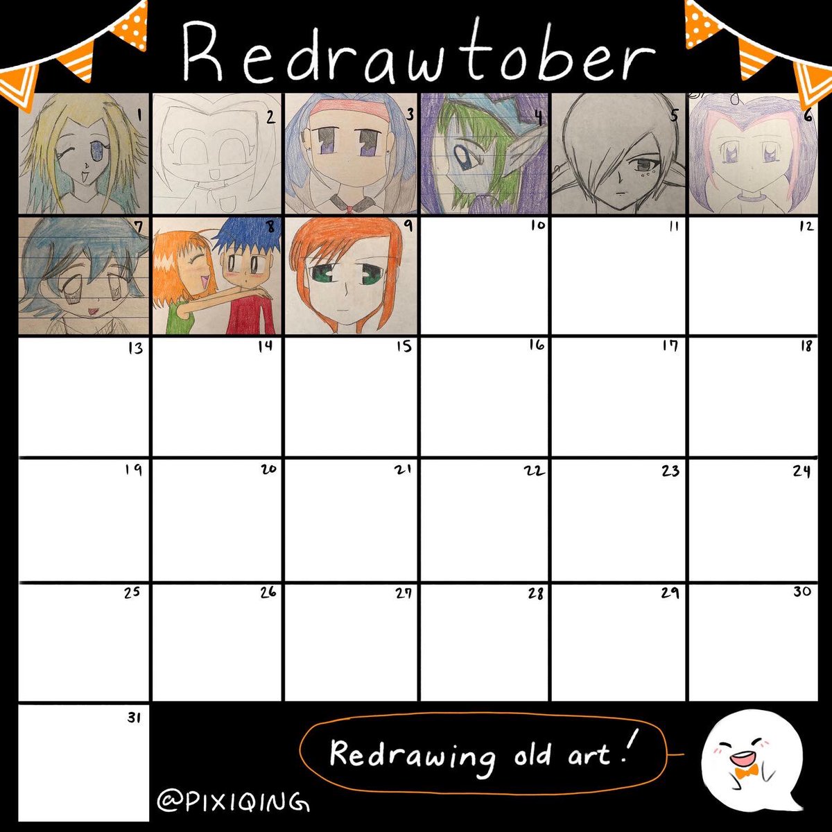 pixiqing's tweet photo. #redrawtober on my Instagram 🥲 I’m feeling nostalgic https://t.co/v7CJhsHam6