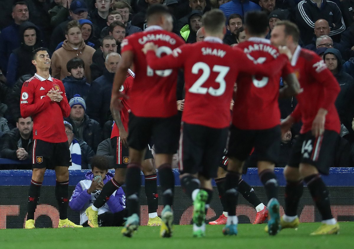 premierleague's tweet photo. Cristiano Ronaldo's 700th club career goal and counting... 👏 

#EVEMUN https://t.co/izhmbsrGxn