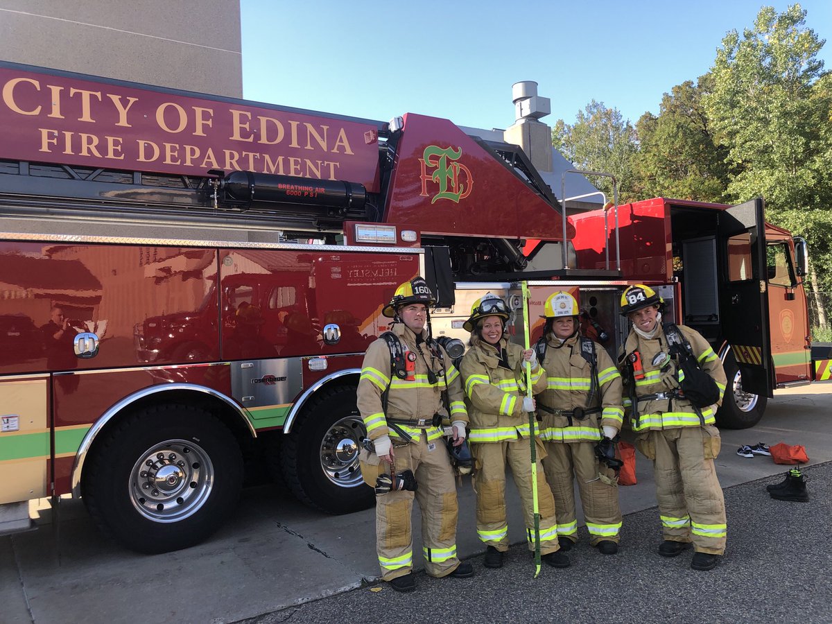 edinacityman's tweet photo. Big thanks to the men and women of IAFF Local 1275 of ⁦@EdinaFire⁩ for providing an educational day for policy makers to learn about the fire service.  Thank you to Rep. Cheryl Youakim and Rep. Heather Edelson for joining in the experience.  ⁦@EdinaMN⁩ https://t.co/fR27ca0vLL