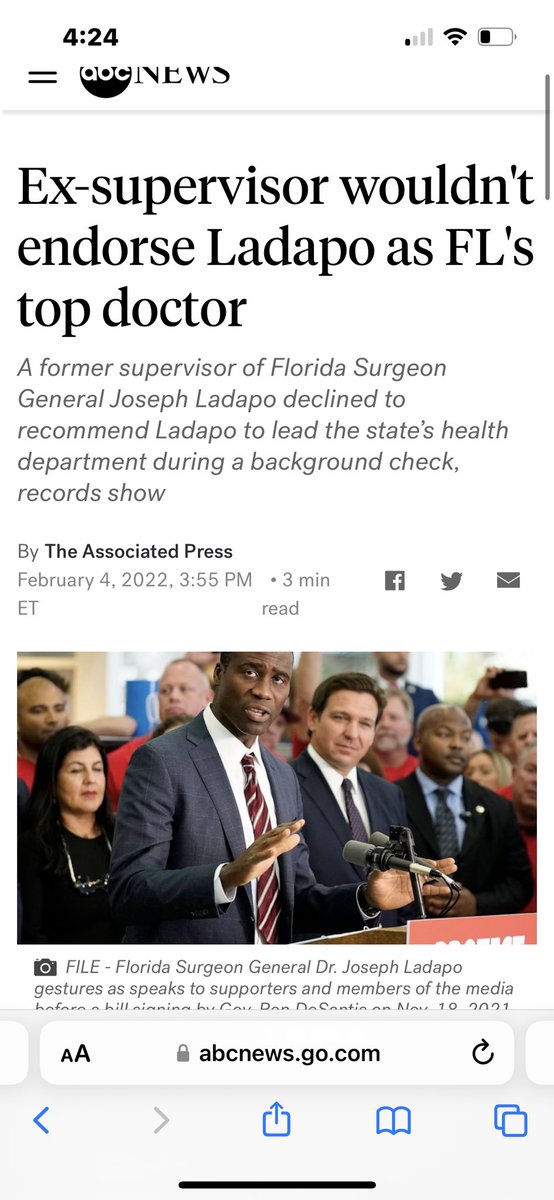 CathyNotToday's tweet photo. @CharlieCrist @DebbieforFL That this guy is the top health official for the third most populous state shows how deeply flawed DeSantis judgement is — his appointment was not based on public health, but instead someone who would parrot his “not my responsibility” view of governance https://t.co/s0VGrzaXZv