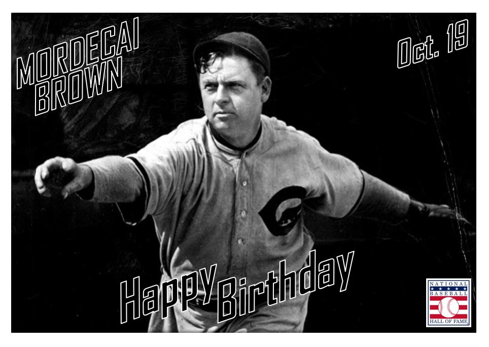 custom_baseball's tweet photo. Born #OTD Mordecai Brown. AKA Three Finger Brown, he was an elite pitcher who won 2x World Championships with the #Cubs in 1907-08. His 1906 ERA was a microscopic, league-leading 1.04 with 26 W's. 6x straight 20+ W seasons. HOF class of 1949. #Reds #Terriers #TipTops https://t.co/FrXVevcKpY