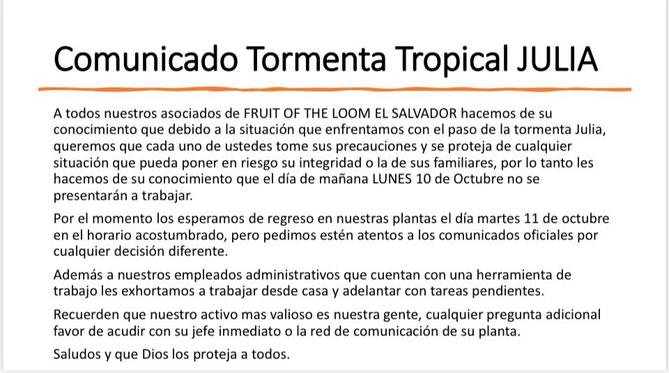 camtexsv's tweet image. 🚨🚨 Fruit of The Loom comunica a todos sus asociados 🚨🚨