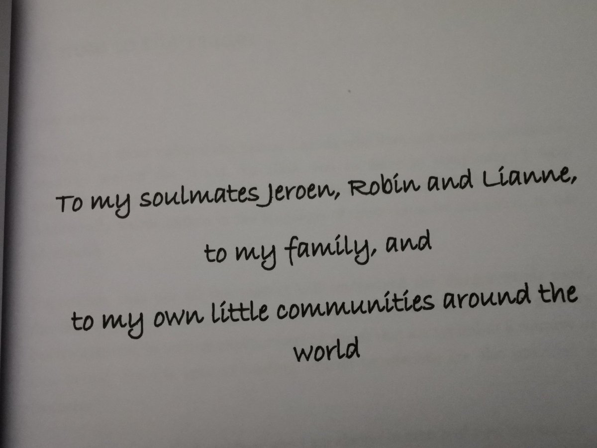 HannieShakti's tweet photo. @klhicks912 Yes 🥰 👇
"to my soulmates Jeroen, Robin and Lianne, to my family, and to my own little communities around the world"
#belonging #bookdedication #communities #CommunitiesAroundTheWorld https://t.co/aJxeLQrB1c