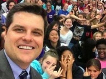 teddmanii's tweet photo. @BlueWave_Crew I'll never forget the little girl on the lower right who let Matt Gaetz know what we all think of him. https://t.co/zZ6dXRuh5f