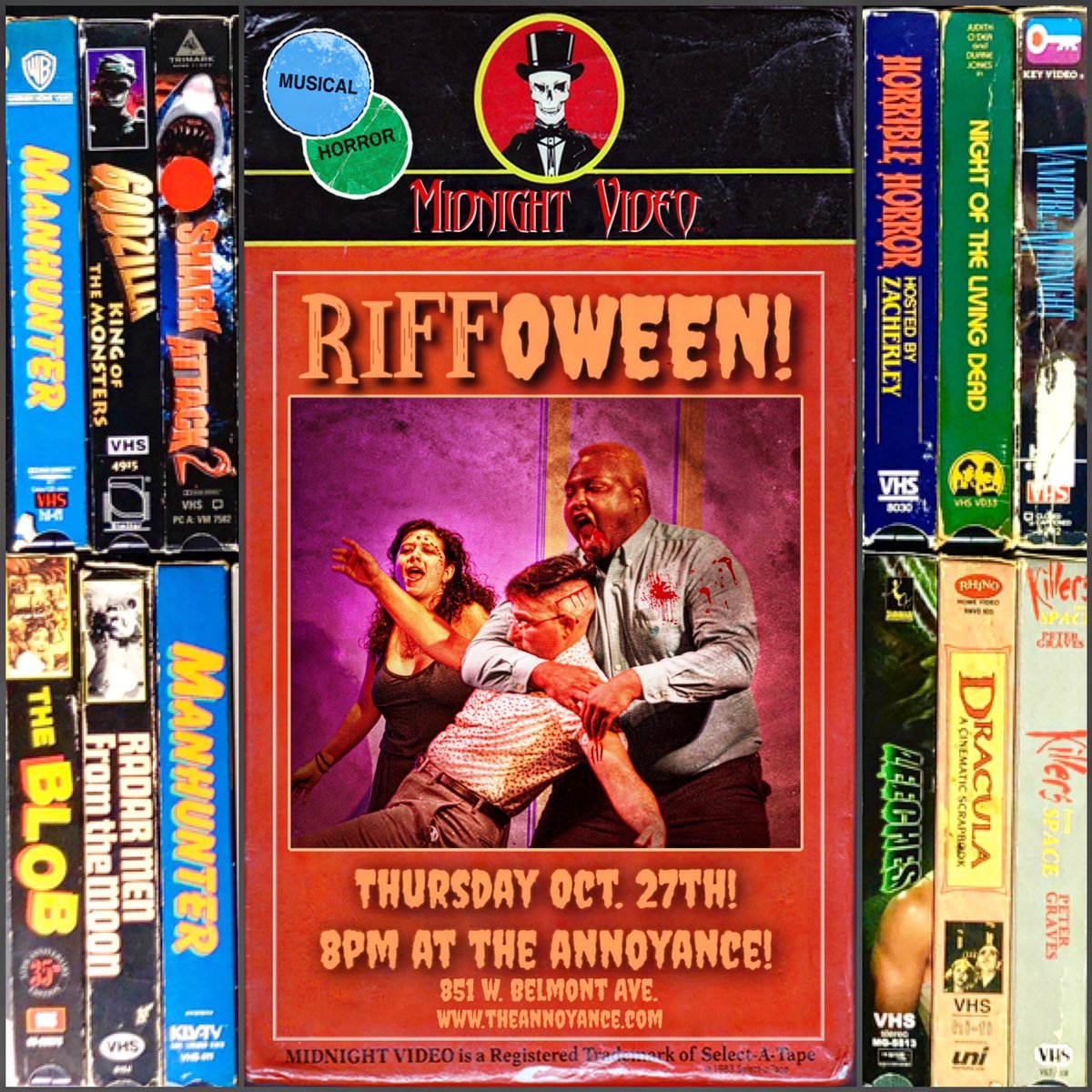 RIFF: Chicago’s Music Improv Party (@riffimprov) on Twitter photo Mark your calendars… in BLOOD! October 27th is RIFFOWEEN! Bigger cast! Spookier songs! And a healthy mix of dollar store candy and bottom shelf liquor! 10/27. 8pm. Annoyance. 🎹🎃🎹 #riffoween #riffimprov #chicago #music #improv #comedy #halloween #party #horror #musicaltheatre Mark your calendars… in BLOOD! October 27th is RIFFOWEEN! Bigger cast! Spookier songs! And a healthy mix of dollar store candy and bottom shelf liquor! 10/27. 8pm. Annoyance. 🎹🎃🎹 #riffoween #riffimprov #chicago #music #improv #comedy #halloween #party #horror #musicaltheatre