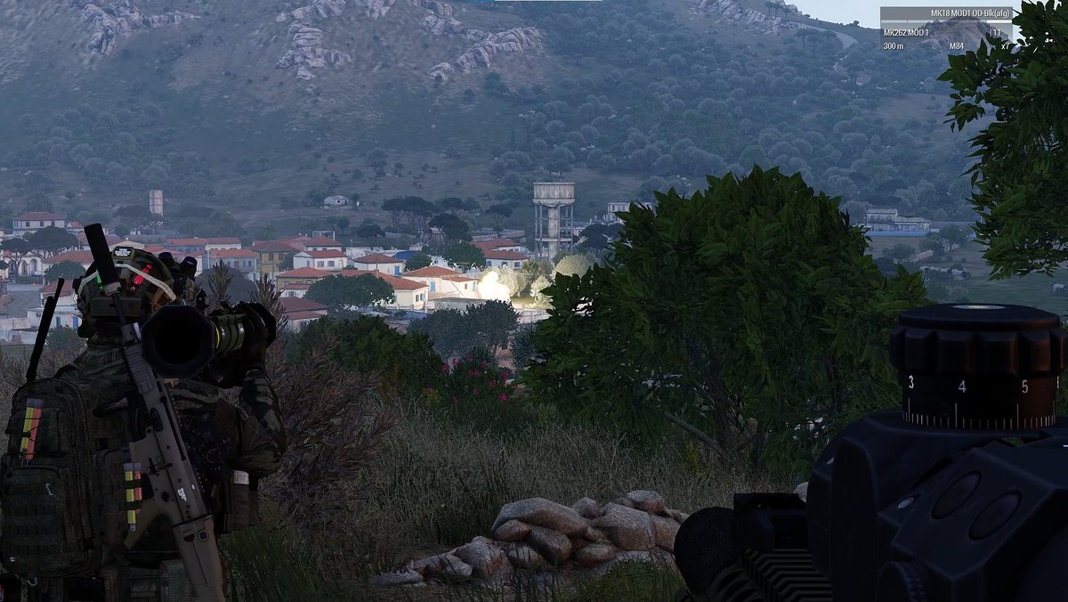 Very beautiful shot of the operator of Delta-2, which allowed to start the hostilities following the neutralization of an enemy vehicle

#Arma3 #milsim